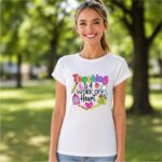 Tricou Educatoare, Teacher, Bumbac, Alb, TRPR001 - imagine 2
