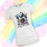 Tricou Educatoare, Teacher, Bumbac, Alb, TRPR004 - imagine 3