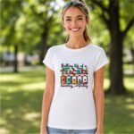 Tricou Educatoare, Teacher, Bumbac, Alb, TRPR006 - imagine 2