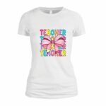 Tricou Educatoare, Teacher, Bumbac, Alb, TRPR007