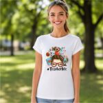 Tricou Educatoare, Teacher, Bumbac, Alb, TRPR008 - imagine 2