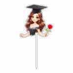 Topper Lemn, Scoala, Absolvire, Negru, 19x10 cm, TSUV035