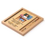 Set Agenda personalizata cu pix, Educatoare, A5, Bambus, AGST009 - imagine 3