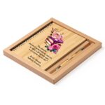 Set Agenda personalizata cu pix, Diriginta, A5, Bambus, AGST013 - imagine 2