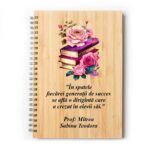 Set Agenda personalizata cu pix, Diriginta, A5, Bambus, AGST013