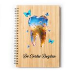 Set Agenda personalizata cu pix, Doctor, A5, Bambus, AGST020