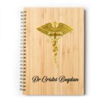 Set Agenda personalizata cu pix, Doctor, A5, Bambus, AGST021