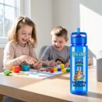 Sticla Apa Copii, Personalizata, Cu Pai, Paw Patrol, Albastru, 750ml, BPS001 - imagine 2