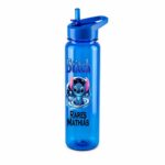 Sticla Apa Copii, Personalizata, Cu Pai, Stitch, Albastru, 750ml, BPS005 - imagine 4