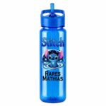Sticla Apa Copii, Personalizata, Cu Pai, Stitch, Albastru, 750ml, BPS005