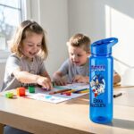 Sticla Apa Copii, Personalizata, Cu Pai, Sonic, Albastru, 750ml, BPS006 - imagine 2