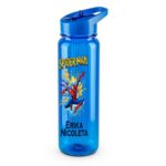 Sticla Apa Copii, Personalizata, Cu Pai, Spiderman, Albastru, 750ml, BPS007 - imagine 3