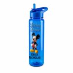 Sticla Apa Copii, Personalizata, Cu Pai, Mickey Mouse, Albastru, 750ml, BPS010 - imagine 4