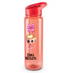 Sticla Apa Copii, Personalizata, Cu Pai, Ballerina Cappuccina, Rosu, 750ml, BPS014 - imagine 4