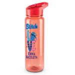 Sticla Apa Copii, Personalizata, Cu Pai, Stitch, Rosu, 750ml, BPS015 - imagine 4