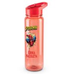 Sticla Apa Copii, Personalizata, Cu Pai, Spiderman, Rosu, 750ml, BPS017 - imagine 4