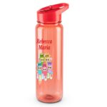 Sticla Apa Copii, Personalizata, Cu Pai, Labubu, Rosu, 750ml, BPS018 - imagine 2