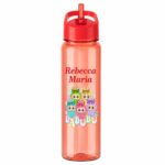 Sticla Apa Copii, Personalizata, Cu Pai, Labubu, Rosu, 750ml, BPS018