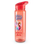 Sticla Apa Copii, Personalizata, Cu Pai, Elsa, Frozen, Rosu, 750ml, BPS019 - imagine 4