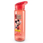 Sticla Apa Copii, Personalizata, Cu Pai, Mickey Mouse, Rosu, 750ml, BPS021 - imagine 4