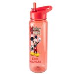 Sticla Apa Copii, Personalizata, Cu Pai, Mickey Mouse, Rosu, 750ml, BPS021 - imagine 2