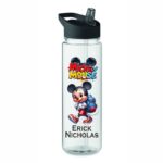 Sticla Apa Copii, Personalizata, Cu Pai, Mickey Mouse, Negru, 750ml, BPS023