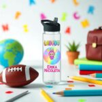 Sticla Apa Copii, Personalizata, Cu Pai, Labubu, Negru, 750ml, BPS026 - imagine 3