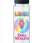 Sticla Apa Copii, Personalizata, Cu Pai, Labubu, Negru, 750ml, BPS026 - imagine 2