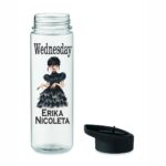 Sticla Apa Copii, Personalizata, Cu Pai, Wednesday, Negru, 750ml, BPS028 - imagine 4