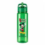 Sticla Apa Copii, Personalizata, Cu Pai, Mickey Mouse, Verde, 750ml, BPS075