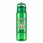 Sticla Apa Copii, Personalizata, Cu Pai, Labubu, Verde, 750ml, BPS076