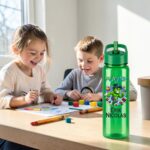 Sticla Apa Copii, Personalizata, Cu Pai, Micul Hulk, Verde, 750ml, BPS077 - imagine 2