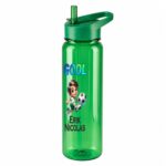 Sticla Apa Copii, Personalizata, Cu Pai, Fotbal, Verde, 750ml, BPS079 - imagine 4