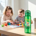 Sticla Apa Copii, Personalizata, Cu Pai, Zana, Verde, 750ml, BPS080 - imagine 2