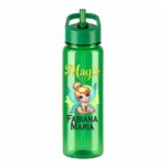 Sticla Apa Copii, Personalizata, Cu Pai, Zana, Verde, 750ml, BPS080