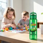 Sticla Apa Copii, Personalizata, Cu Pai, Cars, Verde, 750ml, BPS083 - imagine 2