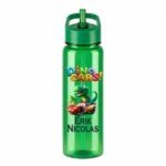 Sticla Apa Copii, Personalizata, Cu Pai, Dino Cars, Verde, 750ml, BPS084