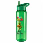 Sticla Apa Copii, Personalizata, Cu Pai, Dino Baschet, Verde, 750ml, BPS085 - imagine 3