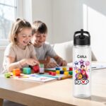 Sticla Apa Copii, Personalizata, Cu Pai, Kpop, Negru, 750ml, BPS088 - imagine 2