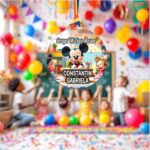 Medalie Personalizata, Gradinita, Grupa Mickey Mouse, Lemn, Multicolor, 6x6,5cm, MDUV041 - imagine 3