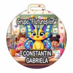 Medalie Personalizata, Gradinita, Grupa Fluturasilor, Lemn, Multicolor, 6x6,5cm, MDUV043 - imagine 2
