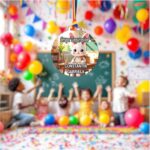 Medalie Personalizata, Gradinita, Grupa Iepurasilor, Lemn, Multicolor, 6x6,5cm, MDUV046 - imagine 3