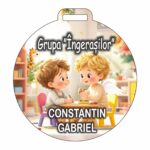 Medalie Personalizata, Gradinita, Grupa Ingerasilor, Lemn, Multicolor, 6x6,5cm, MDUV048 - imagine 2