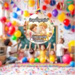 Medalie Personalizata, Gradinita, Grupa Ingerasilor, Lemn, Multicolor, 6x6,5cm, MDUV048 - imagine 3