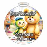 Medalie Personalizata, Gradinita, Grupa Greierasilor, Lemn, Multicolor, 6x6,5cm, MDUV055 - imagine 2