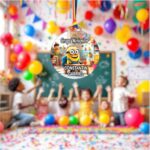 Medalie Personalizata, Gradinita, Grupa Minionilor, Lemn, Multicolor, 6x6,5cm, MDUV060 - imagine 3