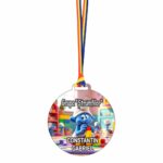 Medalie Personalizata, Gradinita, Grupa Strumfilor, Lemn, Multicolor, 6x6,5cm, MDUV061