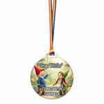 Medalie Personalizata, Gradinita, Grupa Piticilor, Lemn, Multicolor, 6x6,5cm, MDUV064