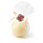 Marturie Botez, Lumanare Sfera, Flori Rosii, 5x5 cm, LMRB006 - imagine 4