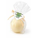 Marturie Nunta, Lumanare Sfera, Flori Verzi , 5x5 cm, LMRN006 - imagine 4